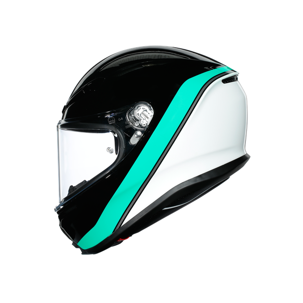 Шлем  AGV  K6 MINIMAL BLACK/PEARL WHITE/AQUA