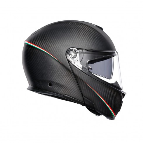 Шлем  AGV  SPORTMODULAR TRICOLORE MATT CARBON/ITALY