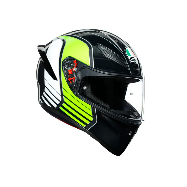 Шлем  AGV  K1 POWER GUNMETAL/WHITE/GREEN