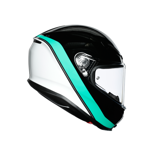 Шлем  AGV  K6 MINIMAL BLACK/PEARL WHITE/AQUA