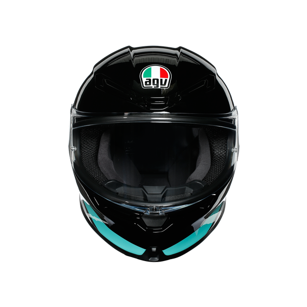 Шлем  AGV  K6 MINIMAL BLACK/PEARL WHITE/AQUA