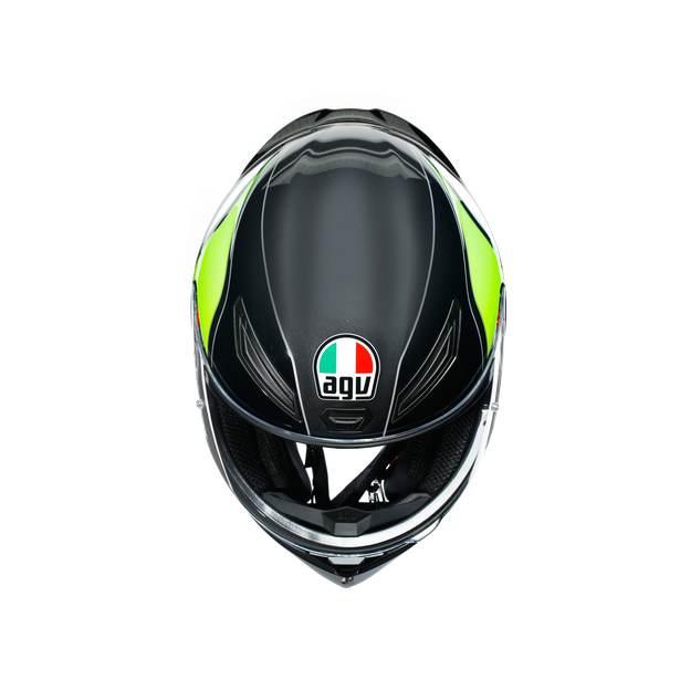 Шлем  AGV  K1 POWER GUNMETAL/WHITE/GREEN