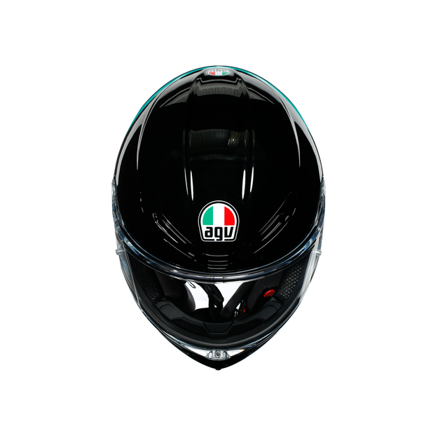 Шлем  AGV  K6 MINIMAL BLACK/PEARL WHITE/AQUA