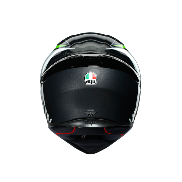 Шлем  AGV  K1 POWER GUNMETAL/WHITE/GREEN